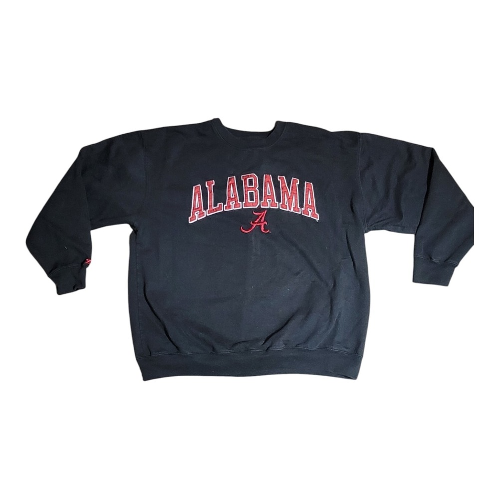 Vintage Press Box Alabama Crimson Tide Sweatshirt XL‎ Black Red Embroidered  B23